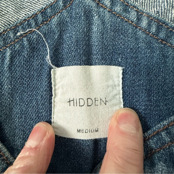 Hidden Jeans Bailey Boyfriend Classic Blue Women's Denim Overalls - Picture 5 of 13